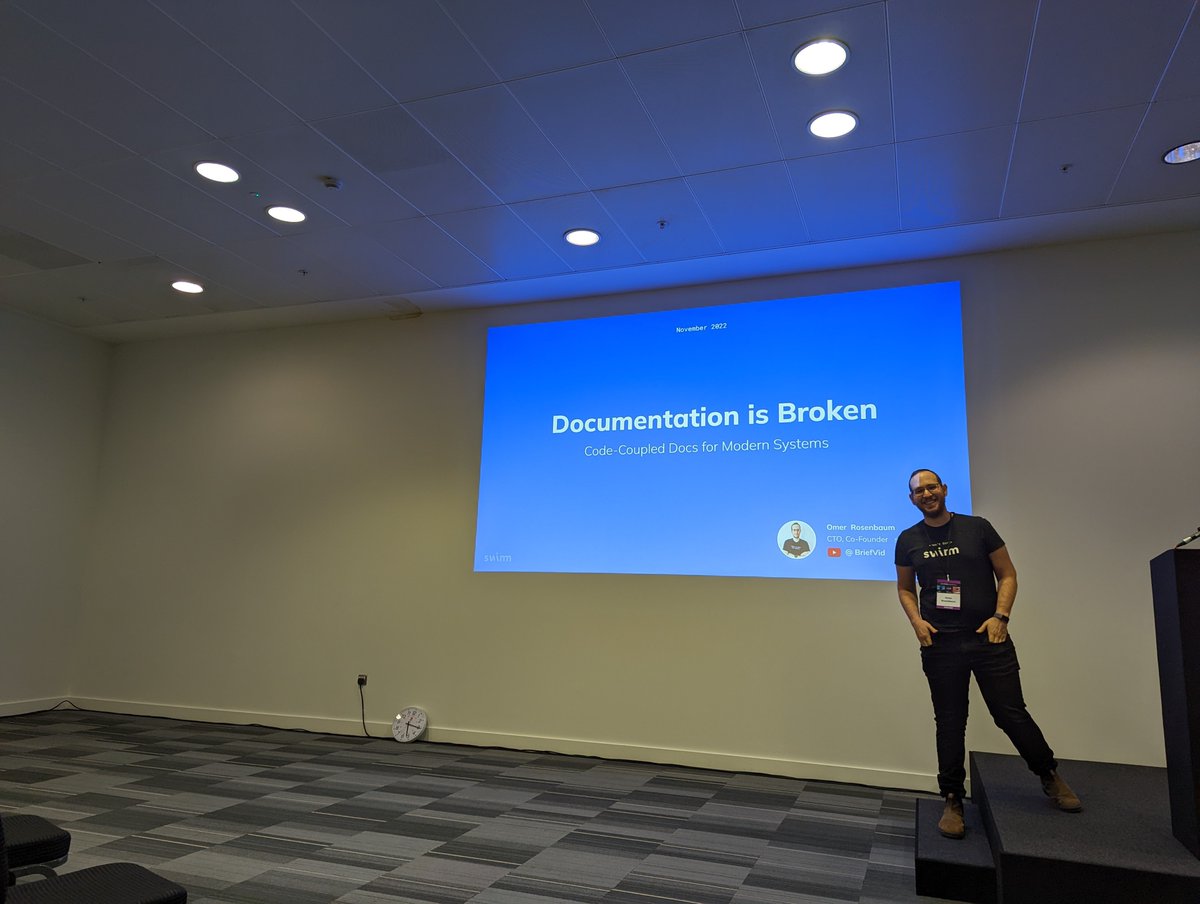 Swimm (@swimm_io) on Twitter photo Last week, <a href="/Omer_Ros/">Omer Rosenbaum</a> took the stage at <a href="/ModernFrontends/">Modern Frontends Live! November 17-18 - London</a> Live in #London where he broke down code-coupled #documentation for modern systems Last week, <a href="/Omer_Ros/">Omer Rosenbaum</a> took the stage at <a href="/ModernFrontends/">Modern Frontends Live! November 17-18 - London</a> Live in #London where he broke down code-coupled #documentation for modern systems