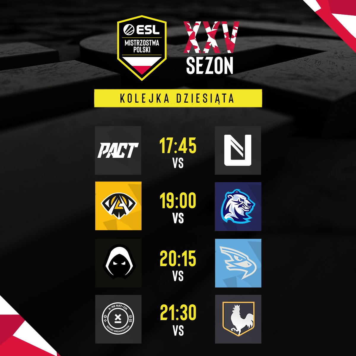 ESLPolska's tweet image. WRACAMY! 🚨

Dziś w ramach #ESLMP odbędzie się aż siedem spotkań, cztery z nich będziemy mogli oglądać na naszej transmisji! 

Do zobaczenia! 👋