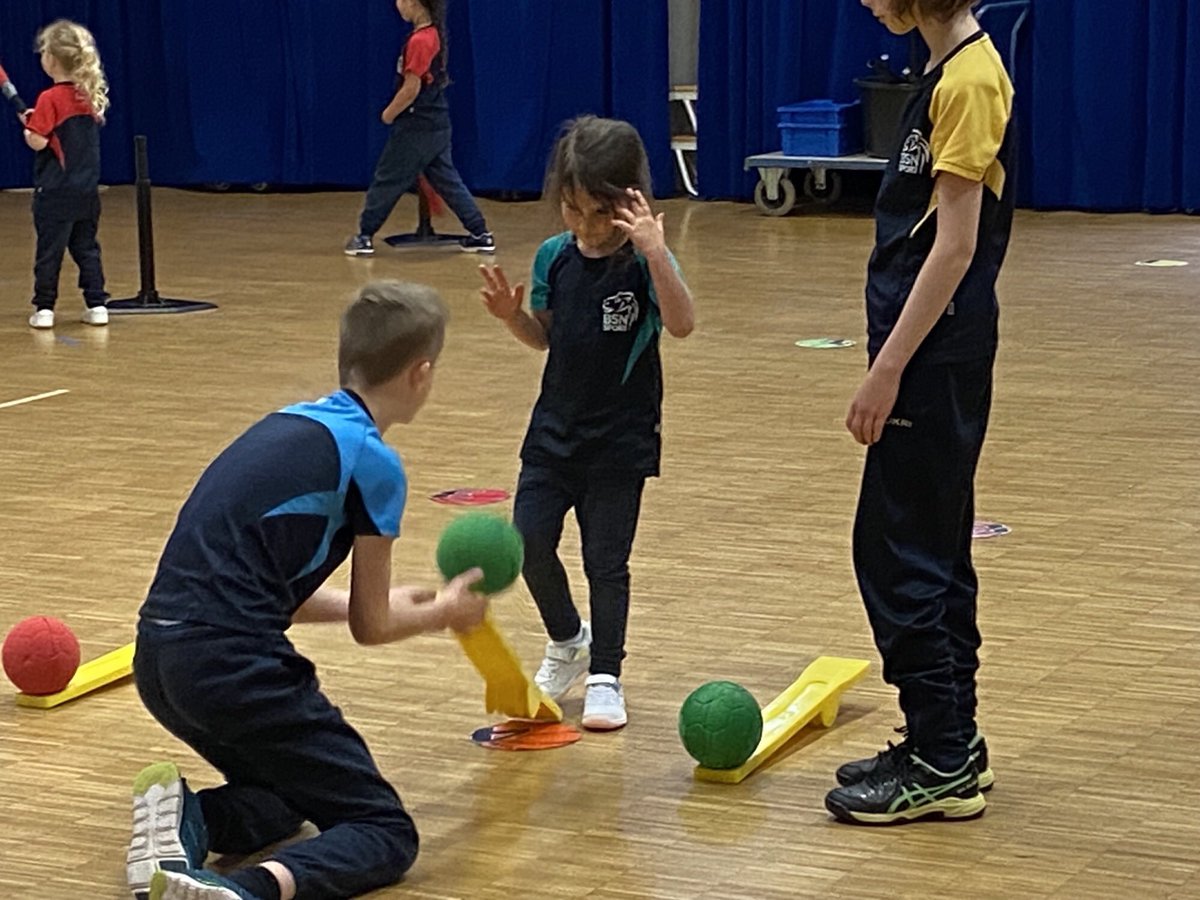 BSNJSV's tweet photo. Last week, #JSVYear6 and #JSVF2 buddied up for a PE lesson. The Year 6 children were excellent patient teachers. They are already looking forward to their next buddy session. #JSVPE https://t.co/zIqWMyoL1X