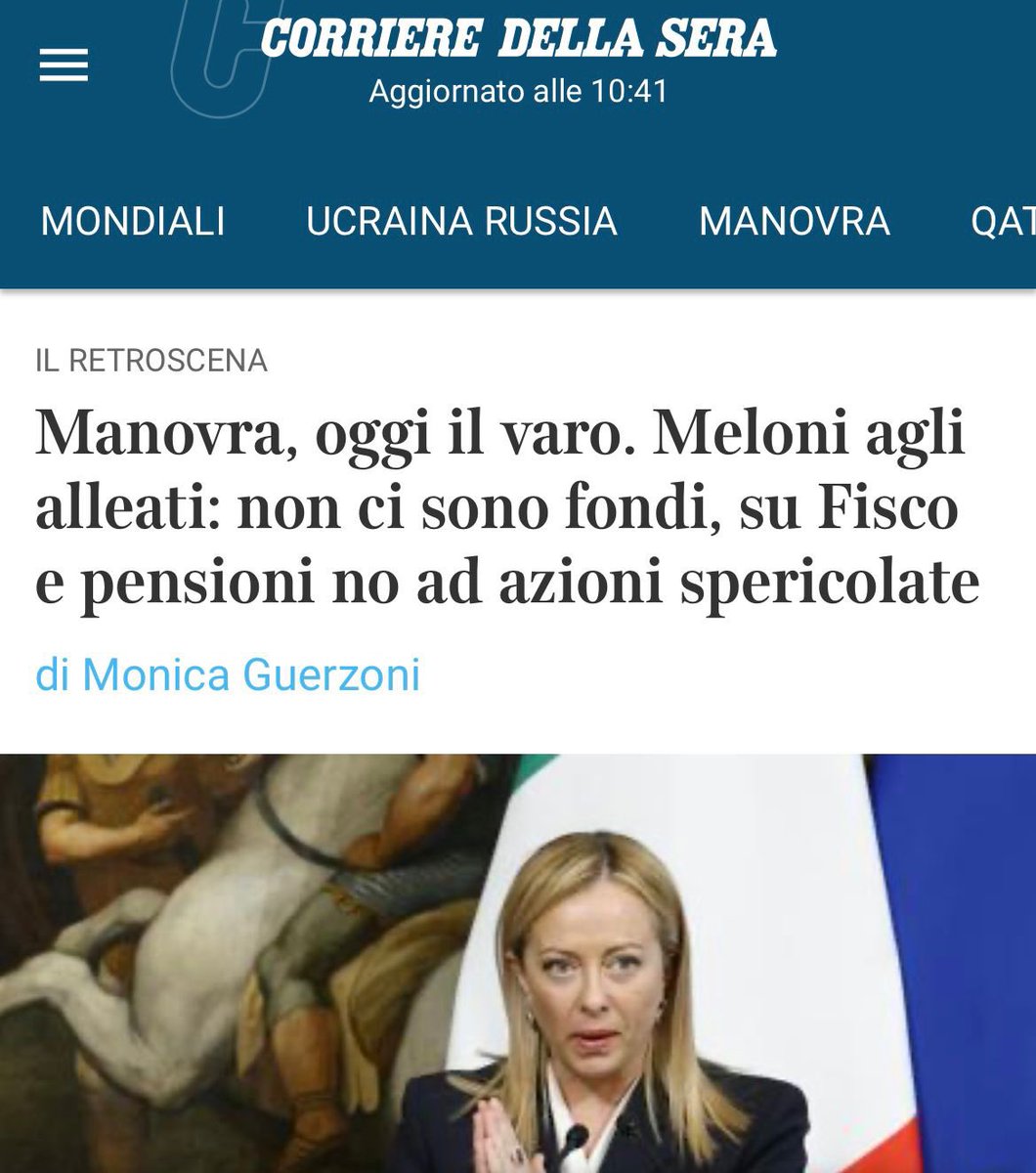IsabellaDeMonte's tweet photo. “Non ci sono fondi, su fisco e pensioni no ad azioni spericolate”.
Chi è a parlare?
#Monti?
#Draghi?
No, è nientemeno che Giorgia #Meloni.
#conversioni https://t.co/fNSXcdeZhI