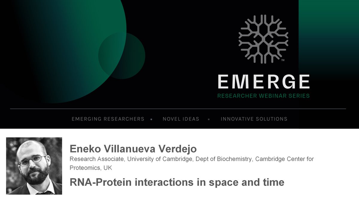 ReSyn Biosciences (@resyn_bio) on Twitter photo Please join us for 12th installment of our EMERGE webinar series featuring Eneko Villanueva Verdejo from <a href="/CamCProteomics/">CambridgeCProteomics</a>, and hosted by <a href="/StoyanStoychev1/">Stoyan Stoychev</a> entitled: RNA-Protein interactions in Space and Time. Registration: us06web.zoom.us/webinar/regist… Please join us for 12th installment of our EMERGE webinar series featuring Eneko Villanueva Verdejo from <a href="/CamCProteomics/">CambridgeCProteomics</a>, and hosted by <a href="/StoyanStoychev1/">Stoyan Stoychev</a> entitled: RNA-Protein interactions in Space and Time. Registration: us06web.zoom.us/webinar/regist…