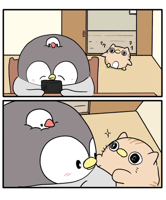 ちゃんぺんと猫ぺん
「なでなで」 