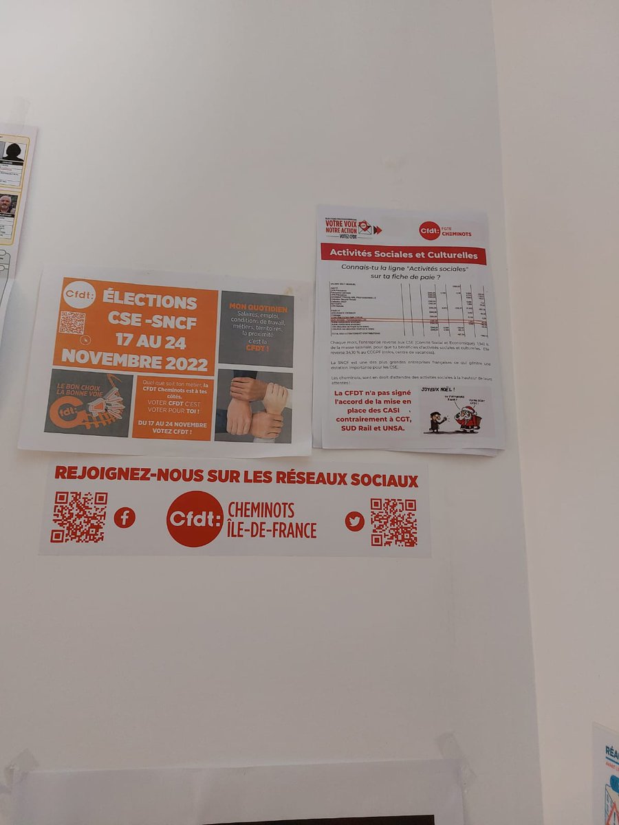 [TOURNÉES]
Sabrina &amp; Jahid 2 militants <a href="/CFDTCheminotIDF/">CFDT Cheminots Ile de France</a> <a href="/cfdtcheminots/">cfdtcheminots</a> rencontrent les collègues de #EGSTH <a href="/LigneH_SNCF/">Ligne H</a> pour échanger sur leur actualité sociale et partager les valeurs de #CFDT
#jevotecfdt du 17 au 24 Novembre 2022
On est là 👊🏾