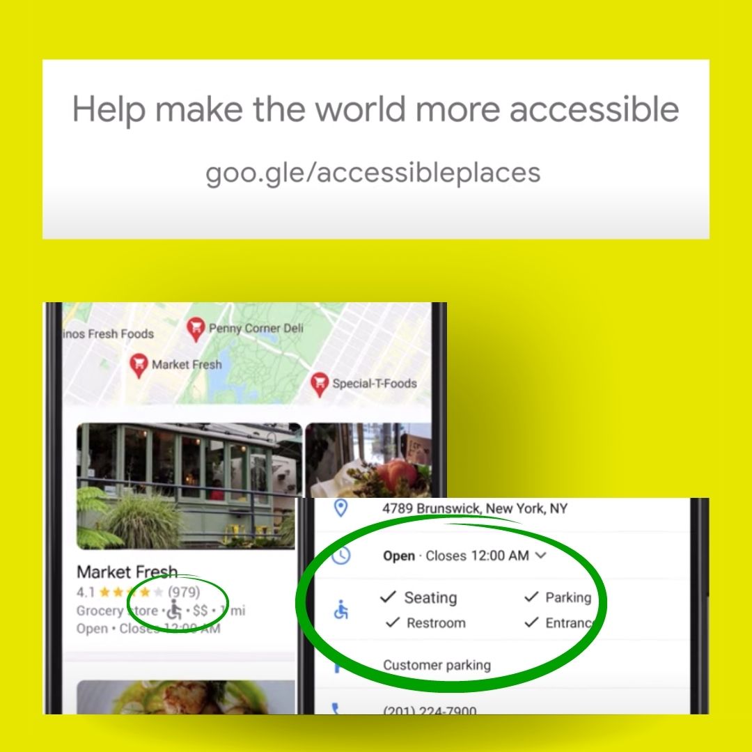 In alcuni Paesi possiamo filtrare i risultati di #GoogleMaps in base al criterio “luoghi accessibili in sedia a rotelle", riconoscibili grazie all'icona della sedia a rotelle. Se la vostra attività è accessibile assicuratevi di specificarlo su Google my Business! #accessibilità