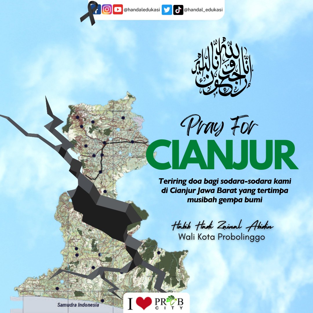 Kami turut berduka yang mendalam atas peristiwa musibah gempa bumi yang menimpa saudara kami di Cianjur Jawa Barat. 
Doa kami semoga tidak bertambah korban jiwa, mereka yang meninggal husnul khotimah, dan yang ditinggalkan senantiasa dalam ketabahan dan kesabaran. Aamiin