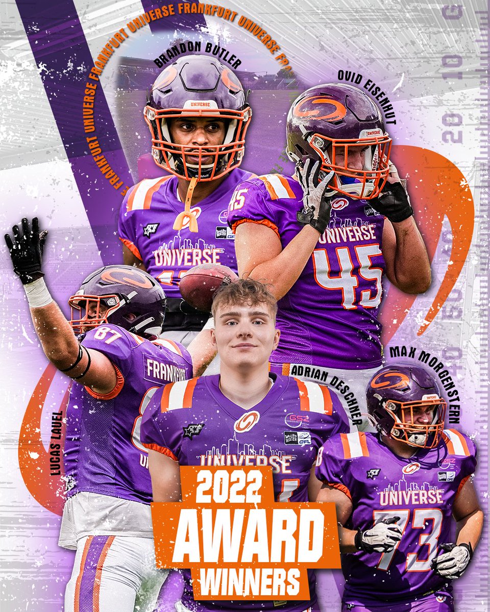 Award Winners 2022

#mvp - Lucas Lauel 
#opoty - Brandon Butler
#dpoty - Ovid Eisenhut
#oroty - Maximilian Morgenstern
#droty -Adrian Deschner 

Allen ausgezeichnet wünschen wir eine erfolgreiche Saison 2023.

📸 Chris Haas Sportpics 2

#monday #awardwinners #Frankfurt #Football