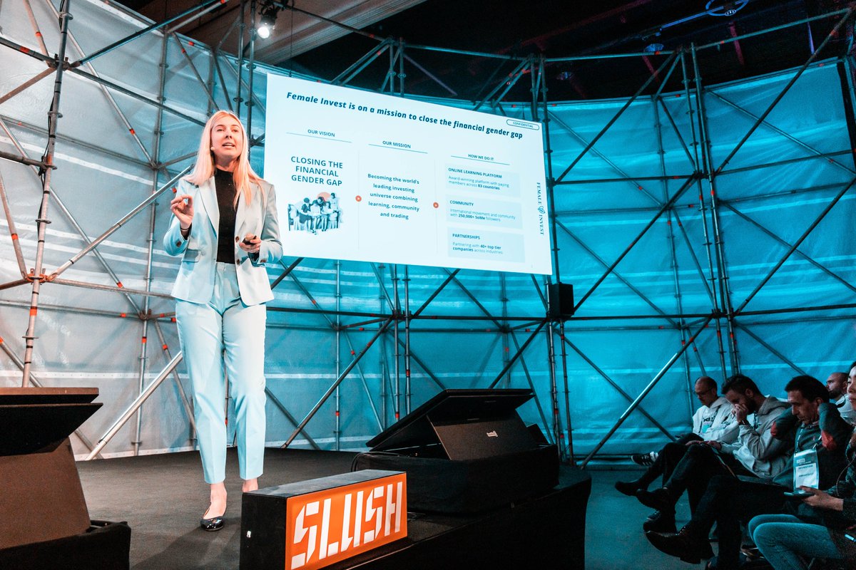 "What would the world look like, if more women had more money?"

On Friday, I spoke at <a href="/SlushHQ/">Slush</a> , sharing our vision for <a href="/FemaleInvest/">Female Invest</a>  and how we scaled to a team of 30 FTEs and paying members in 89 countries.🔥 

#slush2022 #Entrepreneurship #femaleempowerment #MONEY