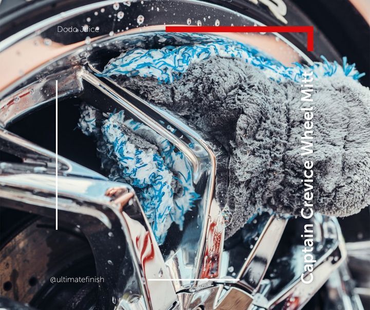 UltimateFinish's tweet photo. Cleaning car wheels isn't just about having a good detailing brush. Slip your hand in the Captain Crevice Wheel Mitt from Dodo Juice and work your way around the most intricate of wheel designs to gently clean the tightest of crevice.

Shop 👉 https://t.co/Fr0rpgaPOI https://t.co/jmtlOLhjU9