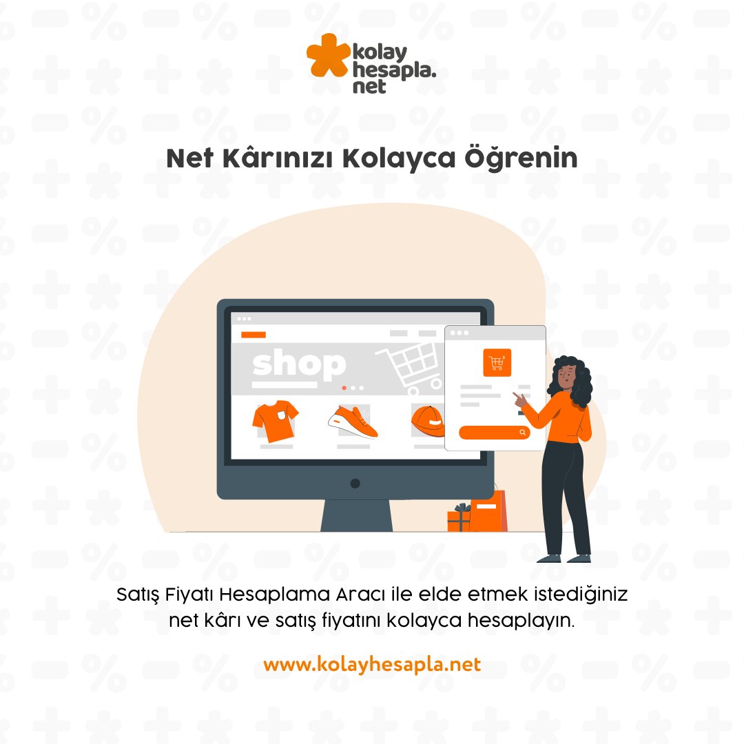 Satış Fiyatı Hesaplama Aracı ile elde etmek istediğiniz net kârı ve satış fiyatını kolayca hesaplayın. 

kolayhesapla.net/finans/satis-f…

#satışhesaplama #girişim #kolayhesapla