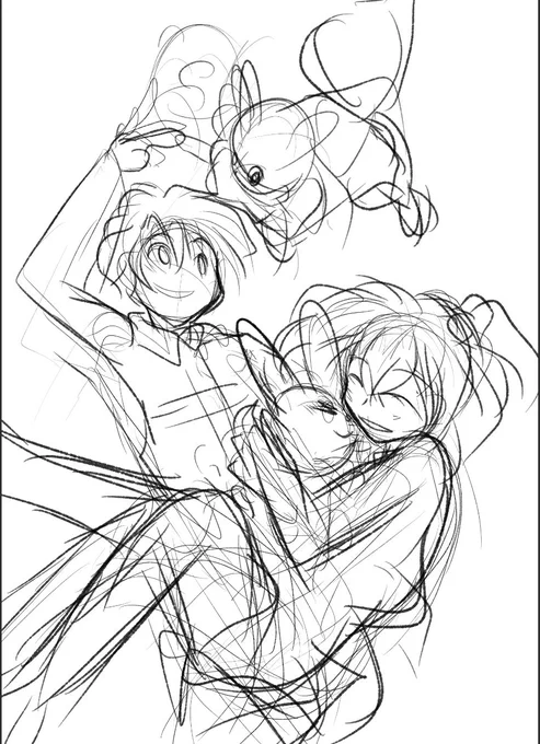 #このタグを見た人はラフ画とその完成絵を見せる

こういうの描きたい!って思ったままスルッと苦戦せず描けてとても楽しかった絵。
ぐだ君のイーブイ上手く描けなくてどうなる事かと思ったけどちゃんと可愛く描けて良かった。
楽しくて元気になる絵は良いねやっぱり。 