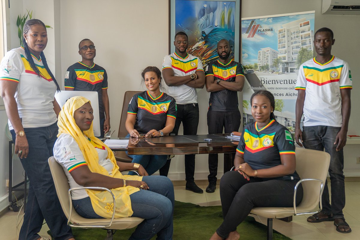 ImmoPlasma's tweet photo. Toute l'équipe de Plasma Immo supporte les lions 🦁 de la teranga 🇸🇳.

#QatarWorldCup2022 #MankoWutiNdamli #Senegal #Tl221 https://t.co/o3VrRtBCbG