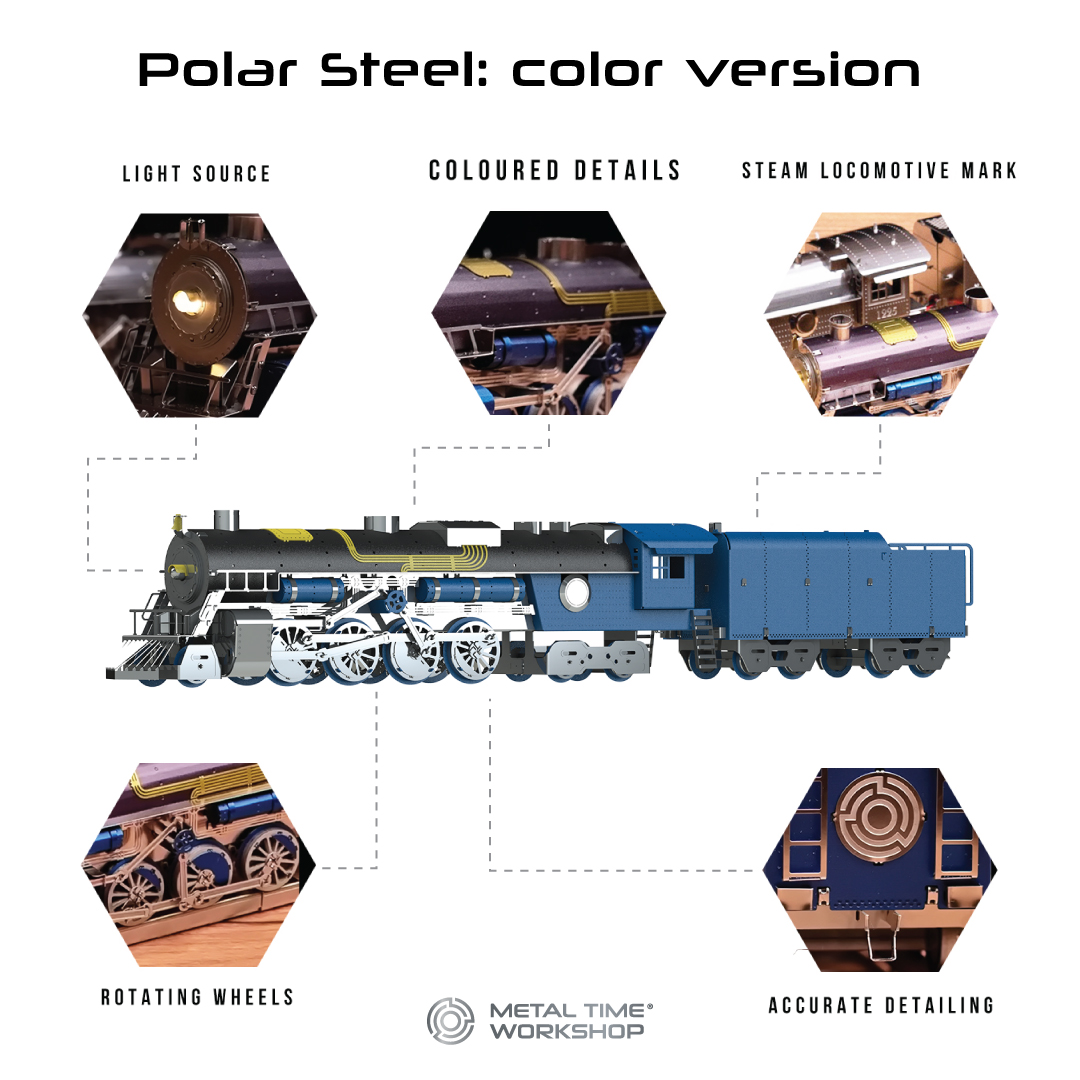 MetalTime's tweet photo. 🚂The train is waiting for you! POLAR STEEL is departing to the North Pole. 

🙌Build POLAR STEEL train with your own hands!

👇More info on the model here:
https://t.co/QqWuuH2pdJ

#polarsteel #trainmodel #trainmideling #3dtrain #traingift #christmastrain #trainpuzzle #locomotiv https://t.co/gegFj1Amw5