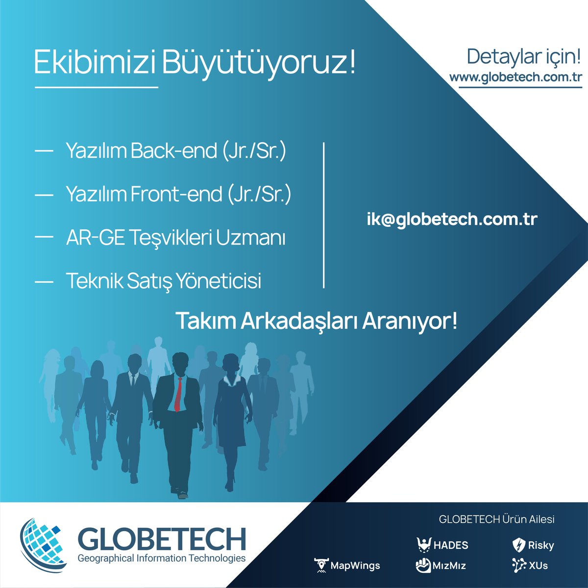 GlobetechGit's tweet photo. Ekibimizi büyütüyoruz! Takım arkadaşımız olmak ister misiniz?

Güncel iş ilanlarımızın hepsine buradan ulaşabilirsiniz: https://t.co/BrNZKDWx4x

#işilanı #hiring #Globetech #yazılım #CBS #GIS #AI #imageprocessing #software #machinelearning #accountmanager #grantmanagement https://t.co/C38b53LKEl