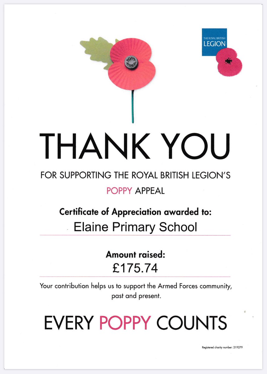 We would like to thank all of you lovely parents/careers for your generosity in supporting our school to raise so much money for the British Leigon’s Poppy Appeal! Again, Thank you so much 💜💛