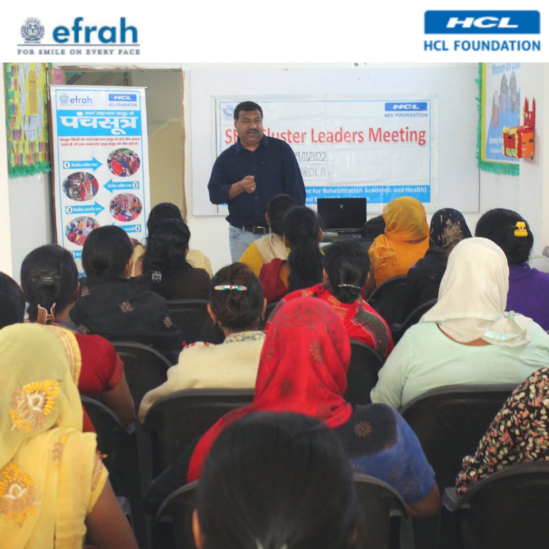 EFRAH, with the support of the 
<a href="/HCL_Foundation/">HCLFoundation</a>,organised a SHG Cluster Leaders Review Meeting on 19th November to discuss the business development and formation of Sanjeevani Federation.

#nonprofit #donate #love #fundraising #community #support #help #volunteer #giveback #covid
