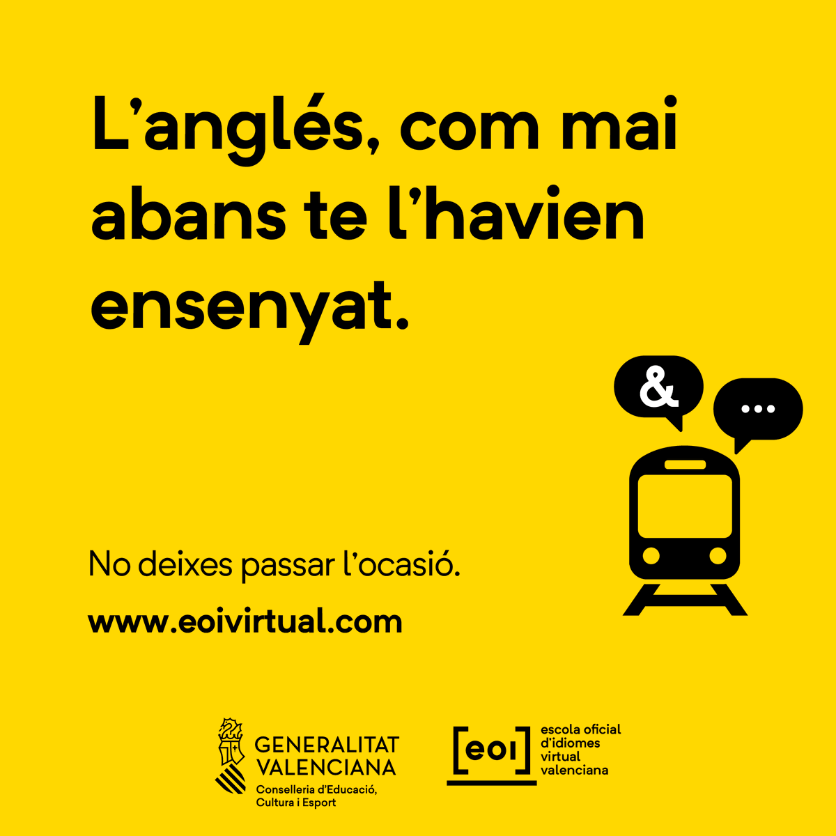 GVAeducacio's tweet photo. Més vacants per a estudiar anglés en l'#EOIVirtual!
🗓️ Dimecres 23 de novembre a les 9:00 h, es podrà demanar torn de matrícula per als nivells A2, B1, B2 i C1 d’anglés fins a esgotar els torns disponibles.
❗ Obtindre torn no garanteix plaça.
➡️ https://t.co/3vbdzxmjVN https://t.co/snqevk9apf