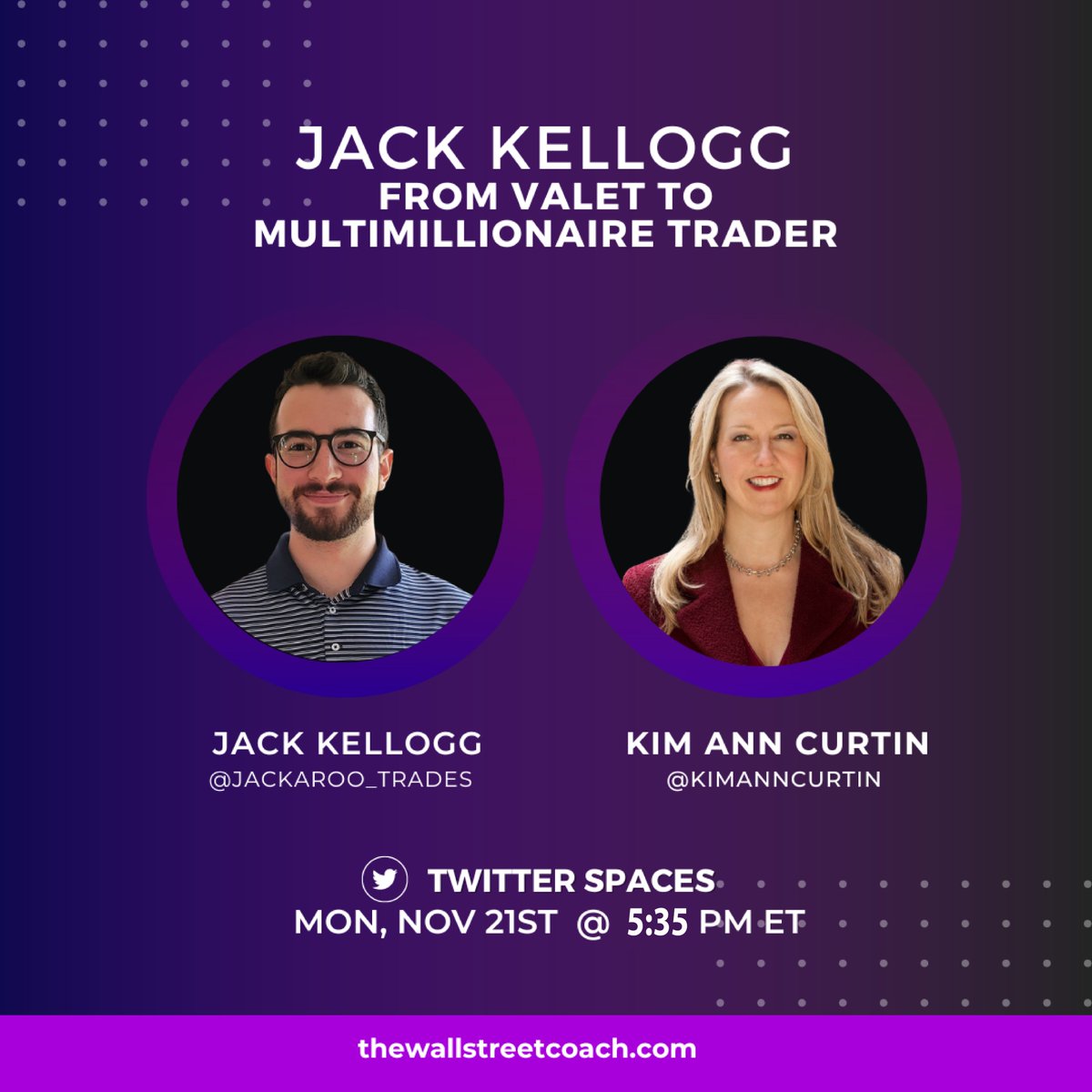 kimanncurtin's tweet photo. Get ready! Today (11/21) at 5:35 PM ET, I'll go live with the one + only @Jackaroo_Trades! Learn about his incredible #trading career, #mindset, &amp; so much more! #traders #trader #liveevent https://t.co/IEngX0SMty