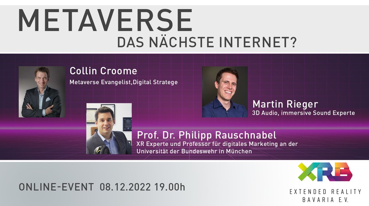 Design4real's tweet photo. Das Metaverse ist ein heißes Thema in den Medien und wird sowohl euphorische gefeiert, als auch als bloßer Hype abgetan. Wir wollen in diesem XRB Meetup einen verständlichen Einstieg in die Materie Metaverse geben.
https://t.co/th1C8nyaNn https://t.co/CbCiubTMiU