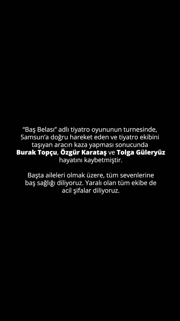 KokarcaMedya's tweet photo. Başta aileleri olmak üzere, tüm sevenlerine
baş sağlığı diliyoruz. Yaralı olan tüm ekibe de acil şifalar diliyoruz. #başbelası https://t.co/rtZyI5VQbu