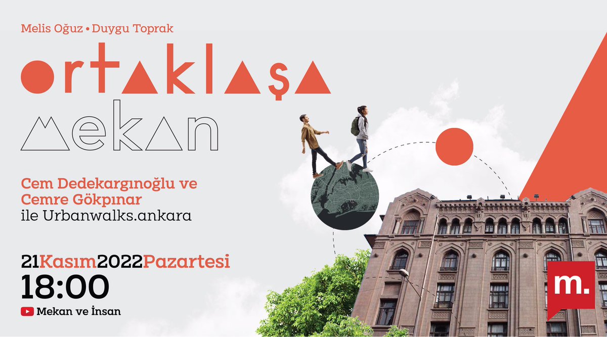 Ortaklaşa Mekan’ın 22. bölümünde <a href="/MelisOguz/">Melis Oğuz Çevik</a> ile konuklarımız Urbanwalks.ankara kurucuları <a href="/aboutcemre/">Cemre</a> ve <a href="/cemedede/">cemedede</a> ile kenti yürüyerek deneyimlemek üzerine sohbet ediyoruz.
<a href="/medyascope/">Medyascope</a>

Görsel tasarım <a href="/cihannder_/">Cönder</a>