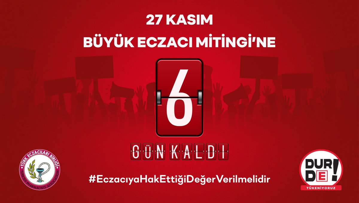#27KasımBüyükEczacıMitingi
#EczacıyaHakEttiğiDeğerVerilmelidir