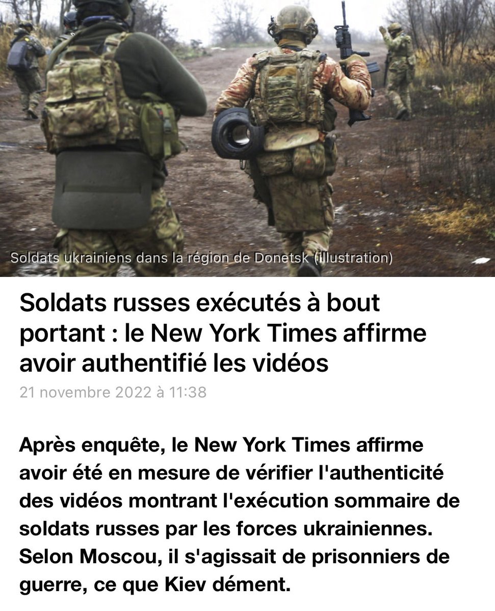 DeFabron's tweet photo. Soldats Russes prisonniers abattus à bout portant par des soldats Ukrainiens, le crime de guerre vient d’être officiellement authentifié… https://t.co/y1nYK5wRZ6