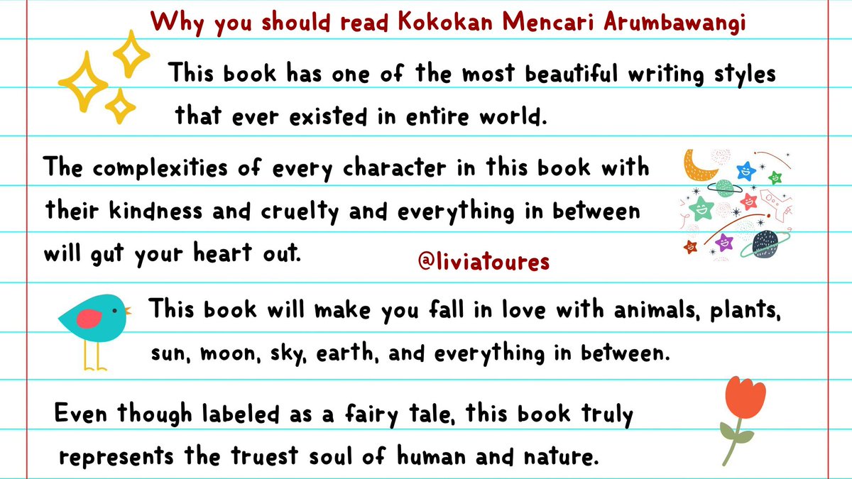 liviatoures's tweet photo. GUYS, aku mau rekomendasi buku lokal yang underrated banget!! Salah satu buku dengan gaya penulisan paling cantik dan cerita paling indah sekaligus paling menyakitkan yang pernah kubaca. This book destroys me in the best way ever and I think you all should read it as well. ✨ https://t.co/tHp8cDnliv