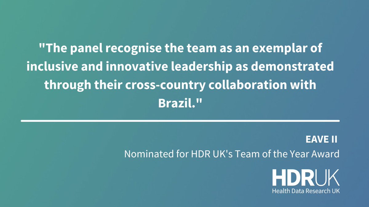 HDR_UK's tweet image. Congrats to the EAVE II COVID-19 study from the @EdinUniUsher on making the Team of the Year Award shortlist! 🎉

The highly interdisciplinary team includes public health practitioners, epidemiologists, statisticians, data scientists, data wranglers, PPI and policy experts.