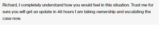 1nv3r7's tweet photo. @OnePlus_Support What more can you do that your support team have already done, which is nothing.

Had this message from at least 4 different support staff, still heard nothing!! https://t.co/T2ZngPLTIW