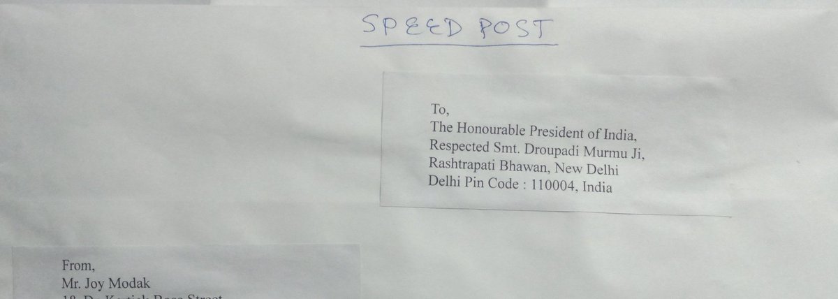 JoyModakSSRian's tweet photo. SSR Culprits Roaming Free
November Letter Drive for @itsSSR on 21.11.2022
Sending letter to hon'ble @rashtrapatibhvn President 🇮🇳 Droupadi Murmu Ji for seeking ⚖️ justice for SSR case, highlighting #CBI inaction &amp; delay in Justice.
@PMOIndia @HMOIndia @IPS_Association @DoPTGoI https://t.co/D3zoHofkb3