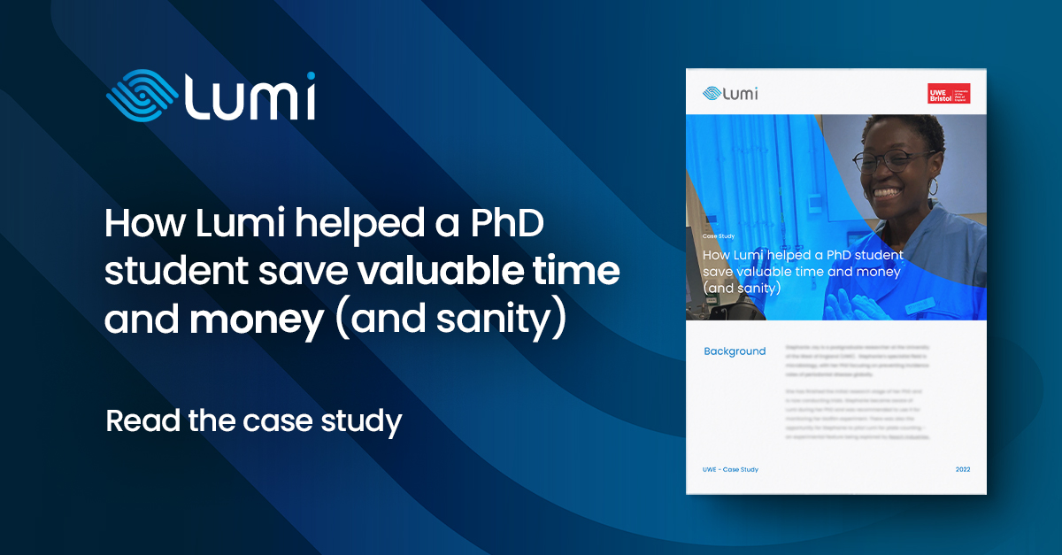Lumi was created to accelerate #scientificdiscoveries, and to liberate the minds behind them.   

We were pleased to hear about #Postgraduate #Researcher Stephanie Jay’s experience with Lumi and how it transformed some of her #lab processes -> eu1.hubs.ly/H024tRv0