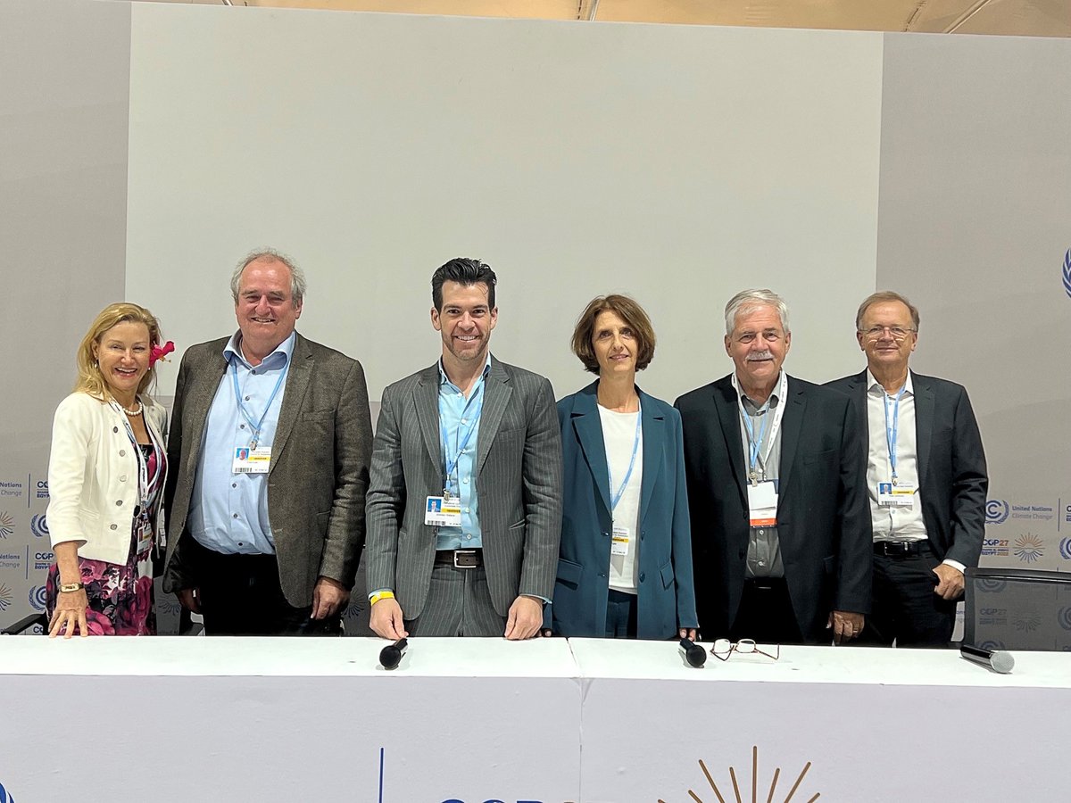 CDRterra's tweet photo. Technology Solutions for #Decarbonization: Kolja Kuse from DACCUSS presented #CO2negative building material at a #COP27 side event with @BrendanFWallace @fifthwallvc, K. Dinges @guidehouse, P. Schlosser &amp; @AmandaEllisGEM @ASU_CNCE &amp; B. Vaasjo @CapitalPower https://t.co/uXwrH1gw9L https://t.co/yAnmmZWFpO