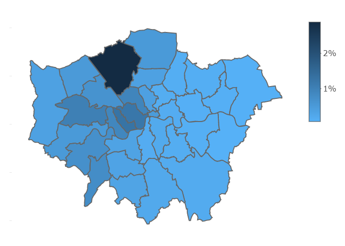 Vivave17's tweet photo. We've just published a London analysis of recent Census 2022 data on country of birth and household deprivation. 

To mark the England v Iran football today here's a map showing the distribution of the Iranian population in London.

https://t.co/kb7mAEav90

#Census2022  #ENGIRA https://t.co/Kddk2DGChJ