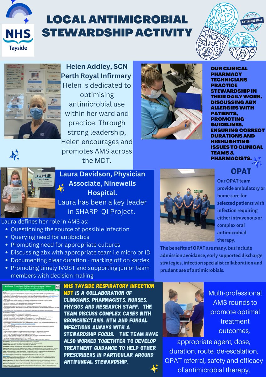 Tayside Antimicrobial Team (@taysideamt) on Twitter photo Today's theme is 'antimicrobials in clinical practice'. We know there are lots of staff & MDTs working across <a href="/NHSTayside/">NHS Tayside</a> practising good stewardship for their patients. Mostly antibacterials but remember antifungal & antiviral stewardship is important too! Great examples below👍 Today's theme is 'antimicrobials in clinical practice'. We know there are lots of staff & MDTs working across <a href="/NHSTayside/">NHS Tayside</a> practising good stewardship for their patients. Mostly antibacterials but remember antifungal & antiviral stewardship is important too! Great examples below👍