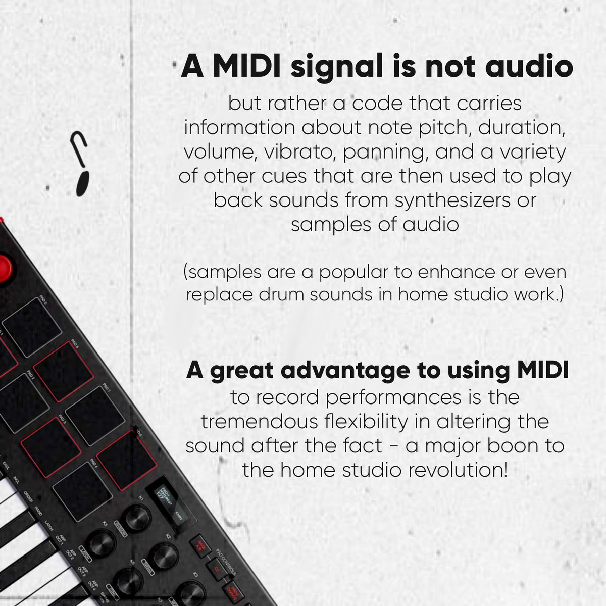 upconemus's tweet photo. โMIDI ka nโya mahal, โtigil mo na โyan!โ
Yep, that is right! Stop waiting for that personโs reply and learn what MIDI stands for and the advantage of using it from our first DAW Jargons.
Look forward to DAW Jargons every Monday on โnuDAW?!
#UPConemus
#TheBOMB
#nuDAW
#DAWJargons https://t.co/12sP7nXFpD