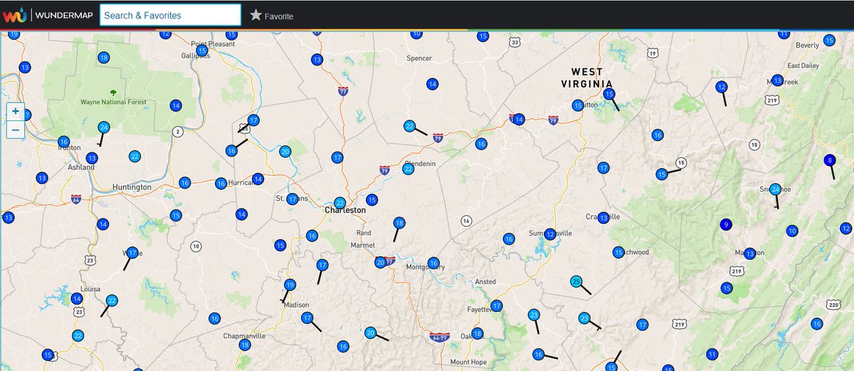 BrandonWxWCHS's tweet image. 7:12 A.M. Monday:

Brrr! 🥶

While the airports are slightly better--it is even colder across the outlying lower spots. 

Seeing parts of Jackson and Putnam County down between 12-14°!

Even some single digits in the Eastern Mountains. 

#weatherunderground #wundermap
