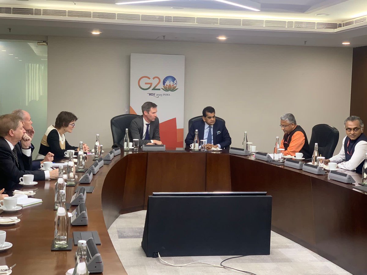 amitabhk87's tweet photo. Interacted with Mike Pyle, G20 Sherpa &amp; Deputy National Security Adviser, @WhiteHouse and team from Washington DC. 

Had extremely constructive exchanges on US-India partnerships in light of the upcoming #G20India Presidency and other areas of mutual collaboration and interest. https://t.co/r4EvTf6Dns