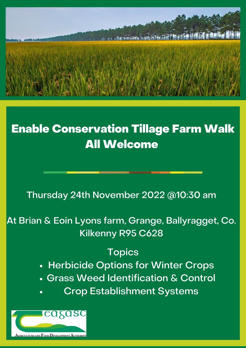 Reminder ECT Tillage farm walk This Thursday 24th <a href="/10/">PR</a>:30 am at R95 C628