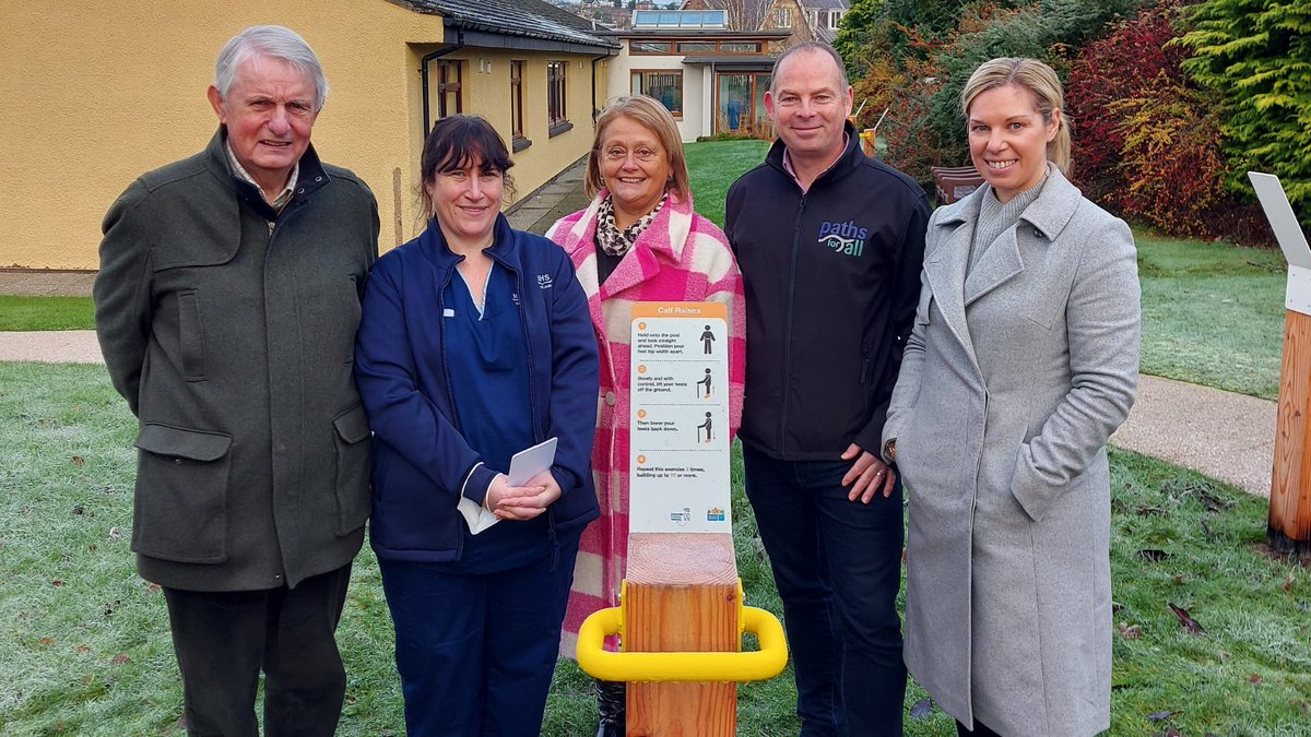 walking_scot's tweet photo. 1/2 Blairgowrie Community Hospital @NHSTayside  is the first hospital setting in Scotland to install our outdoor #StrengthAndBalance panels 🎉

The panels, designed to be dementia-friendly, were officially unveiled today in the newly upgraded grounds at a special launch event. https://t.co/1BzyySMXY0
