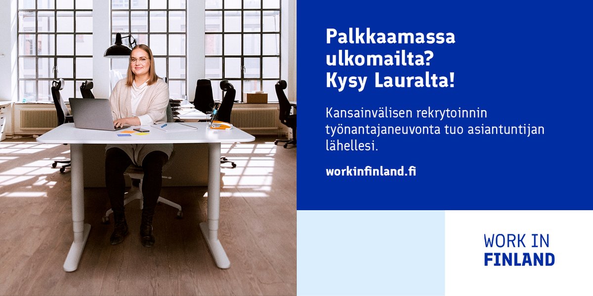 Hyviä uutisia kansainvälisiä rekrytointeja suunnitteleville! Maksuton työnantajaneuvontamme vastaa rekrytointiprosessiin liittyviin kysymyksiin. 

Kysy rohkeasti asiantuntijoiltamme p. 0295 016 770. Palvelu on auki arkisin klo 9–15.

#WorkInFinland #TalentBoost #FinlandWorks