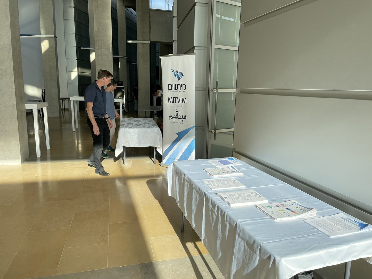 Mitvim's tweet photo. Getting ready to welcome our community tonight for #Mitvim’s 6th Annual Conference at the Rabin Center in Tel Aviv! Looking forward to an exciting night of discussion and insights from the foreign policy community. https://t.co/ajwTylUhUj