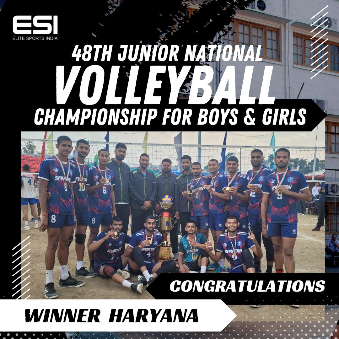 Team Haryana are on top of the world as they emerge Champions 🏆 of the 48th Junior National Men’s Volleyball Championship.🏐
#volleyball #volleyballindia #jrnationals #youth #juniors #primevolleyball #provolleyball #esi #volleyball #volleyballindia #indianvolleyball #trending