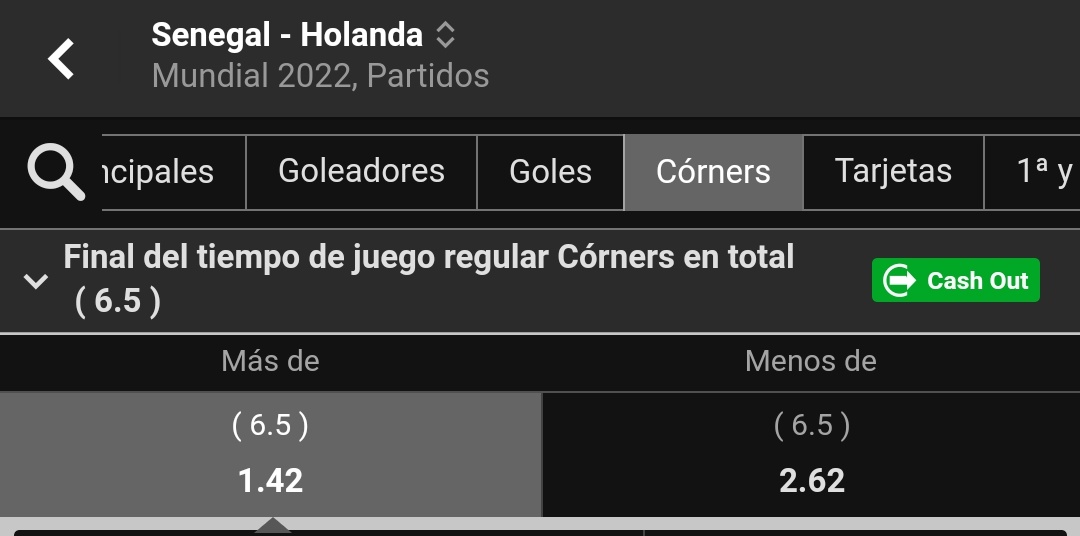 ElTioTipster's tweet photo. Senegal vs Holanda
+6.5 tiros de esquina
#Stake5
.
.
.
#FIFAWorldCup
#Qatar2022
#Apuestas
#ApuestasDeportivas
#Bet
#SafeBet
#bettingtips
#bettingtipster https://t.co/J3DEE5qAwi