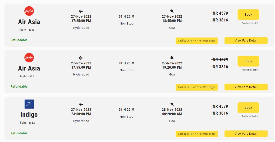 VijayGopal_'s tweet photo. Our Hyd to Goa rates on @TymePay , VS other Platforms with 5.5k

Choose wisely, save thousands and get cashback and enjoy..

Jo bhi karo, TymePAY karo ! RT for your friends pls https://t.co/QcjAcU6e3r
