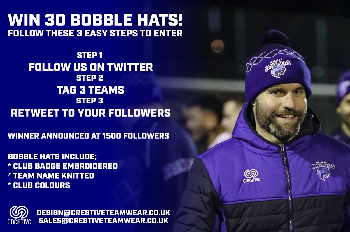 Cre8tiveTW's tweet image. WIN 30 FREE BOBBLE HATS!

Help us get to 1500 followers by following the 3 steps shown below, to be in with a chance of winning 30 bobble hats for your club.

#BeCre8tive #Giveaway #Competition #Bobblehats
