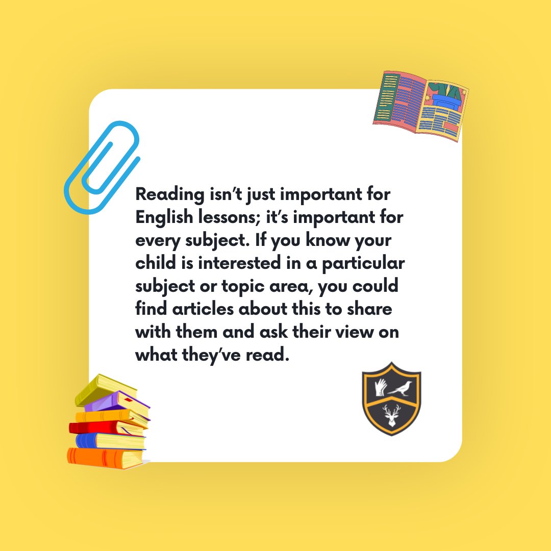 ParkViewCLS's tweet image. Get Booked Up: Reading isn’t just important for English lessons; it’s important for every subject. If you know your child is interested in a particular subject or topic area, you could find articles about this to share with them and ask their view on what they’ve read! #reading