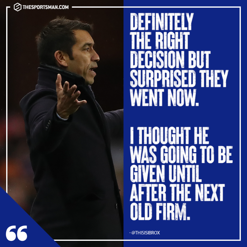TheSportsman's tweet photo. 🔵  Rangers' 17th permanent manager, Giovanni van Bronckhorst, lasted just one year and three days...

📝 @SempleGraham

@ibroxrocks | @thisisibrox