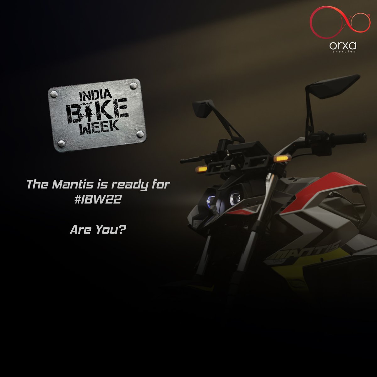 OrxaEnergies's tweet photo. We're back at @indiabikeweek ! Come Meet the Mantis - and the beast that did the record breaking #ElectricBharatmala ride. 

#OrxaEnergies #OrxaMantis #electricmotorcycle #IBW #IBW2022 #Goa #IndiaBikeWeek #MantisatIBW #meettheMantis https://t.co/fR0LQ4CuDL