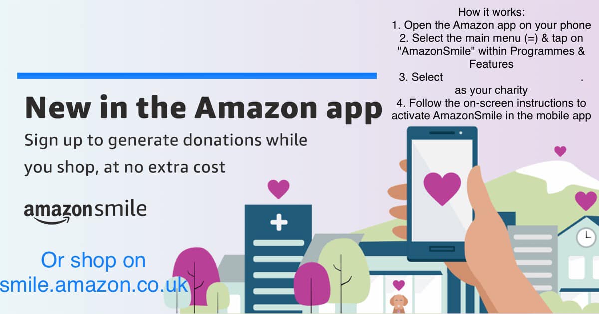 Could you help us raise more funds? Open the Amazon app on your phone, select the main menu &amp; tap on Amazon Smile in Programmes and Features, pick Irthlingborough Junior School Parent Teacher Association as your charity, follow the instructions to activate AmazonSmile in the app