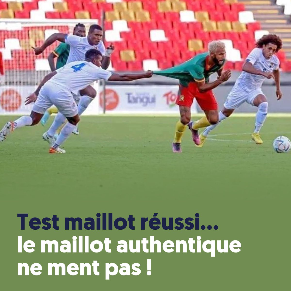 IClickIPay1's tweet photo. Zéro honte avec le bon !!

Achète ton maillot authentique, ne supporte pas avec la bouche.

#IclickIPay
#Fecafoot
#EdimoDesign
#Qatar2022
#LAuthentiqueNeMentPas https://t.co/kRqATq19mt